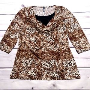 Ashley Blue • Leopard Print Faux Cami Tunic